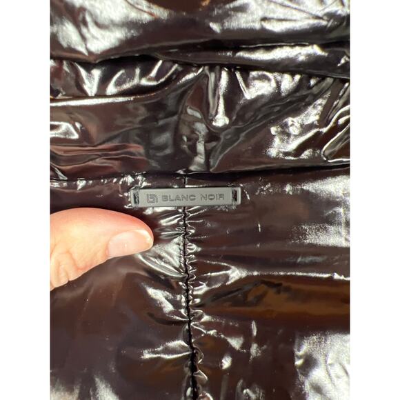 Blanc Noir Womens M Shiny Compression Down Puffer Winter Jacket Coat Resort - Picture 9 of 11